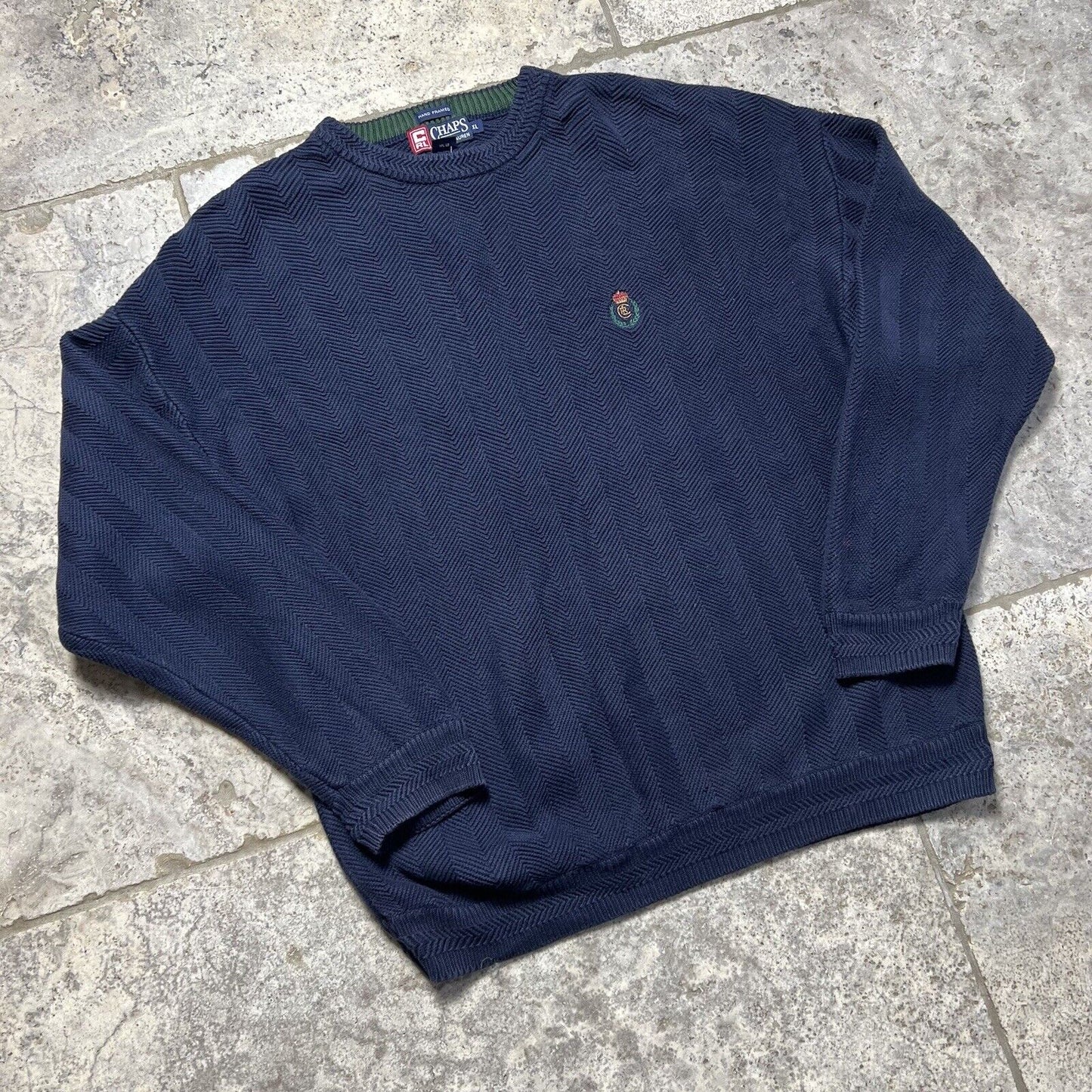 Chaps Ralph Lauren Knit Sweatshirt Navy, Mens XL