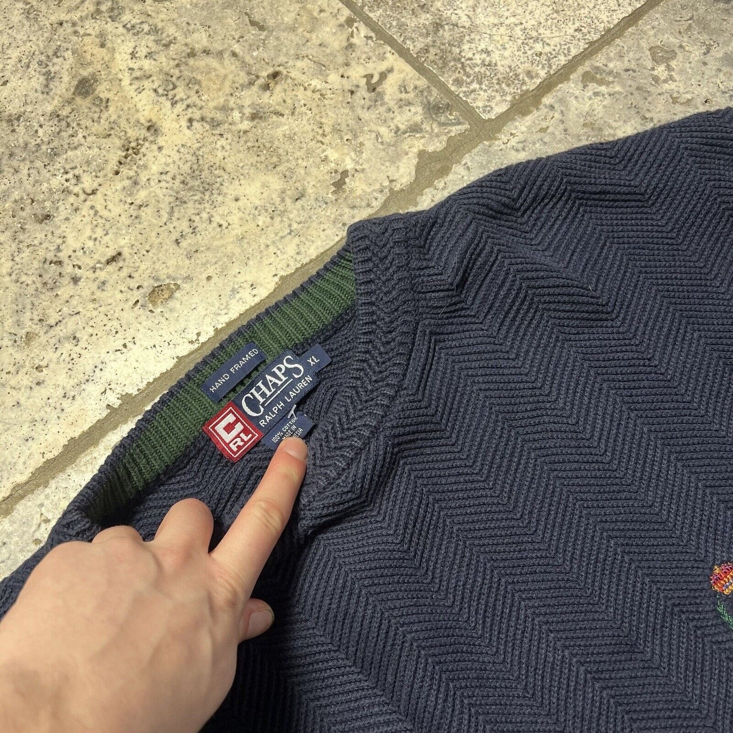 Chaps Ralph Lauren Knit Sweatshirt Navy, Mens XL