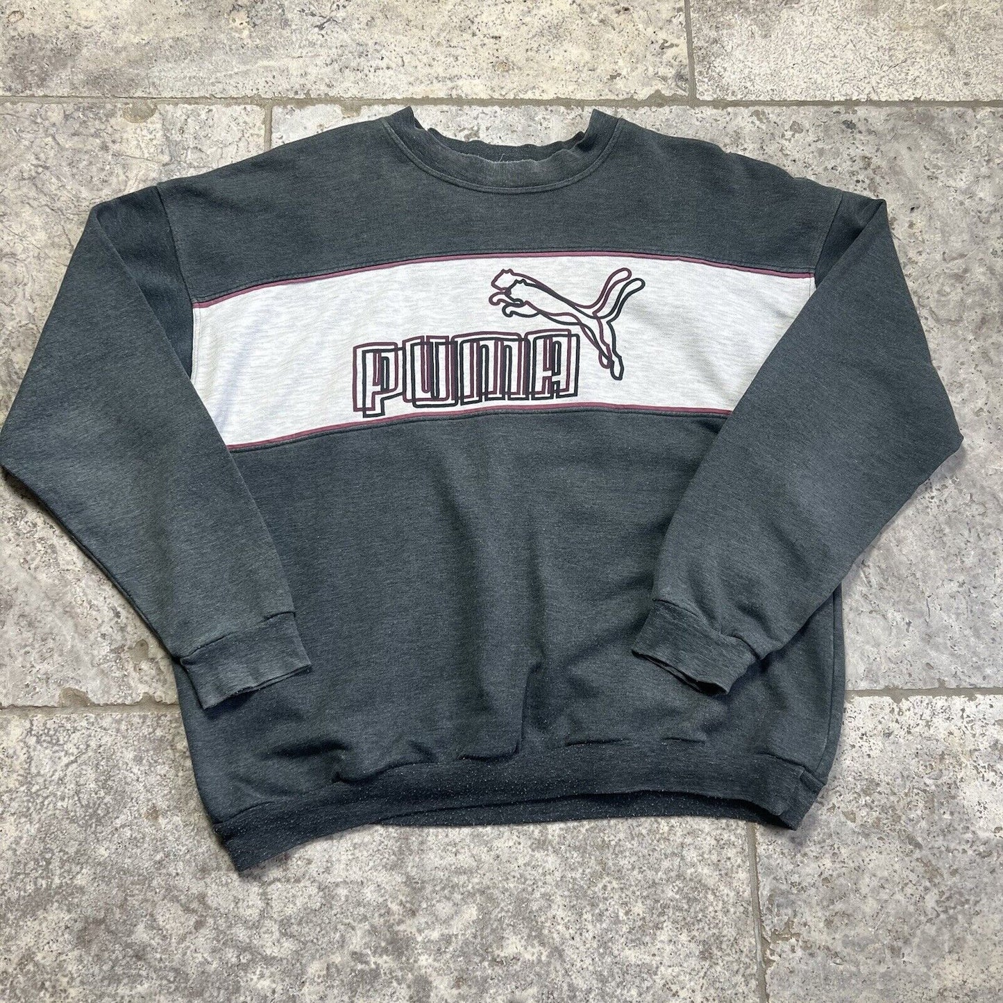 Vintage Puma Spell Out Large Logo Sweatshirt | Men's Large