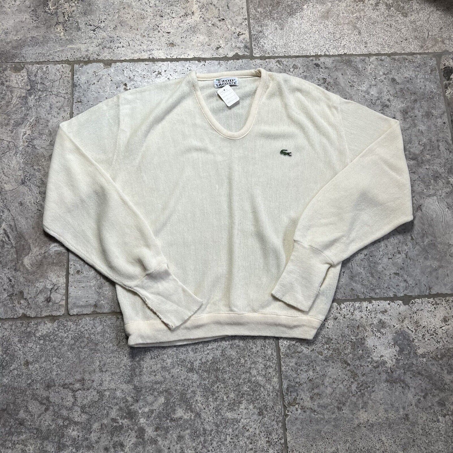 Lacoste IZOD V Neck Yellow Knit Jumper Medium