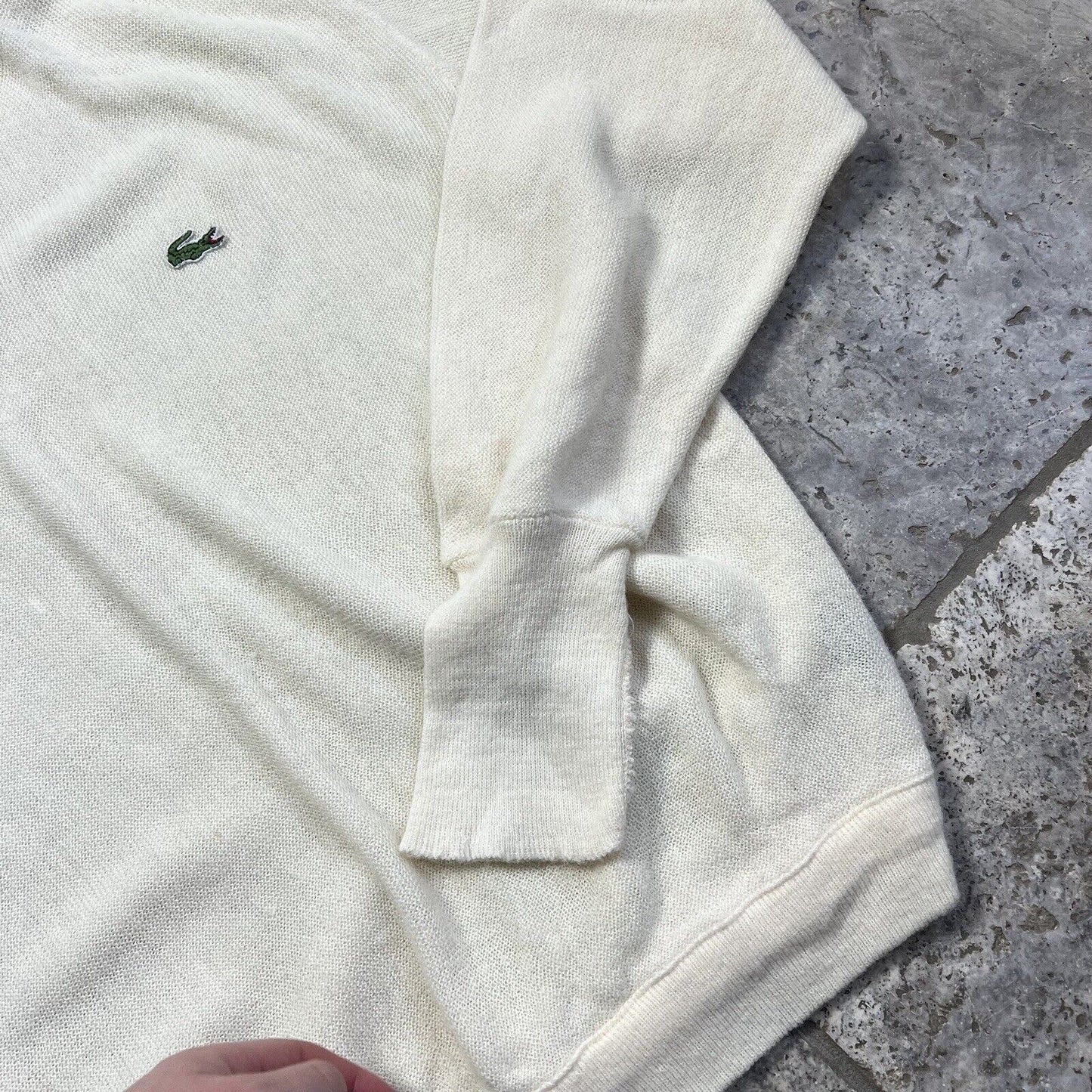 Lacoste IZOD V Neck Yellow Knit Jumper Medium