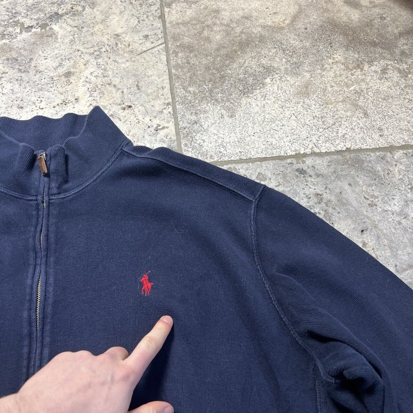 Ralph Lauren Full Zip Jumper, Navy, Men’s, XXL