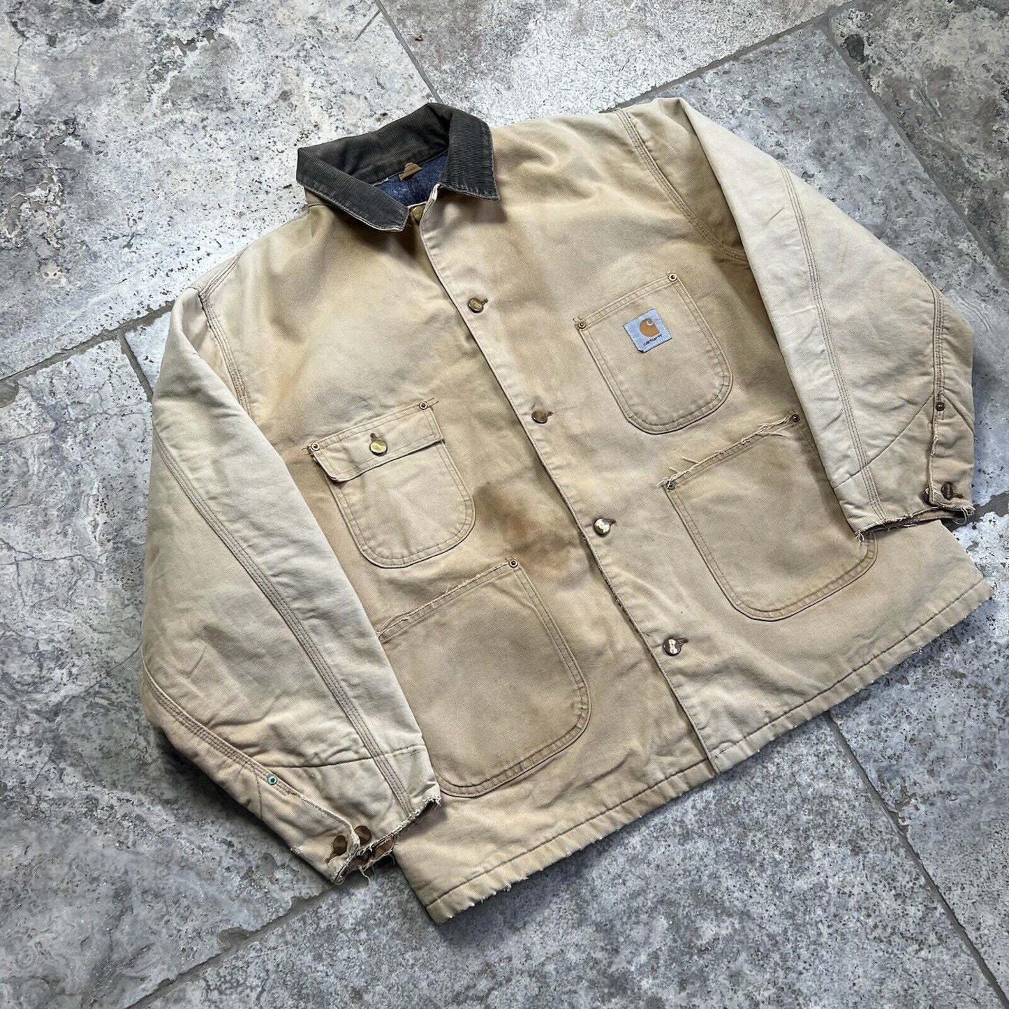 Carhartt Chore Button Up Jacket Tan, Mens, XL