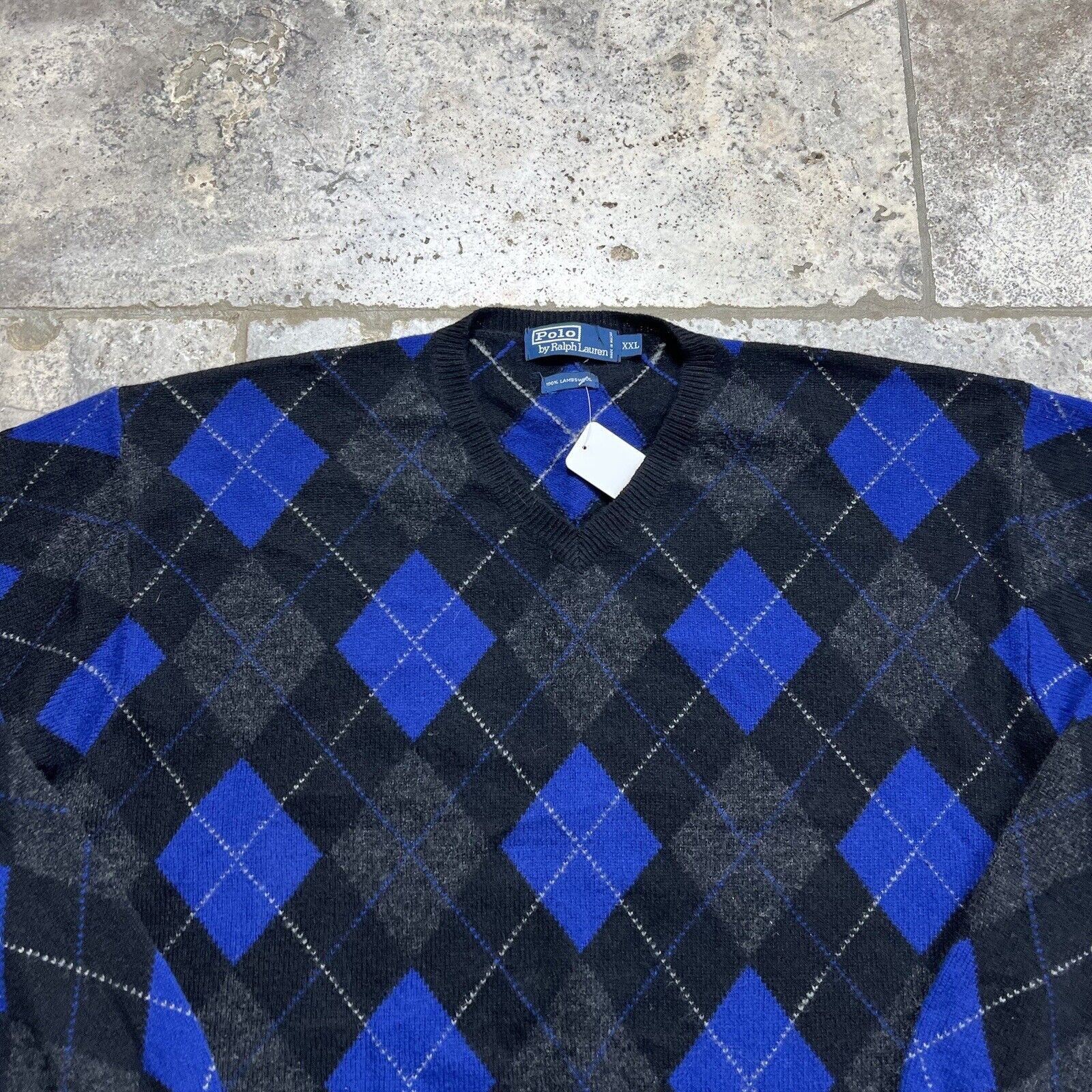 argyle knit jumper