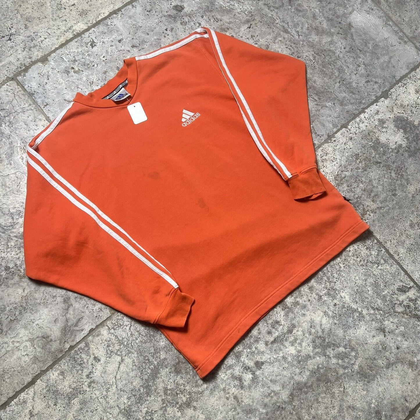 Adidas Sweatshirt Crewneck, Orange, Mens, Large