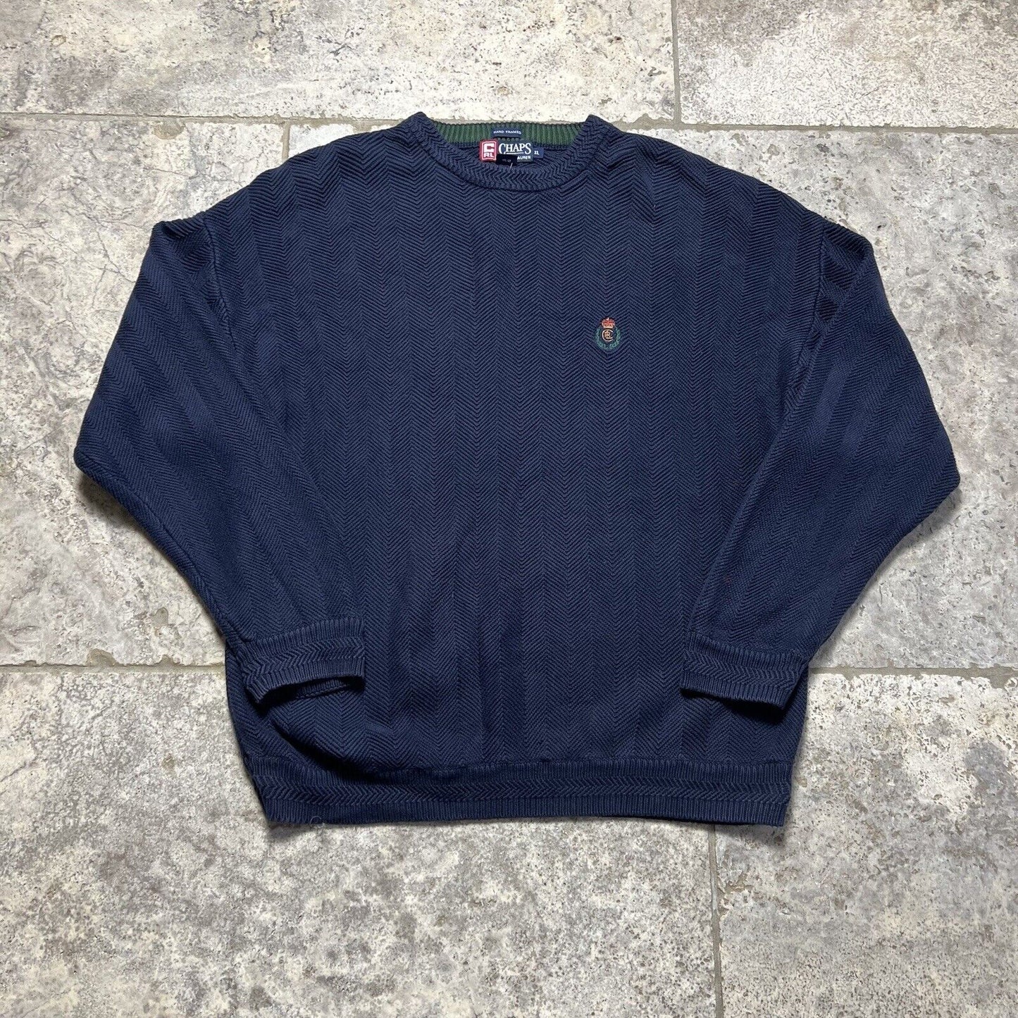 Chaps Ralph Lauren Knit Sweatshirt Navy, Mens XL