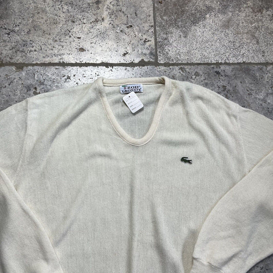 Lacoste IZOD V Neck Yellow Knit Jumper Medium