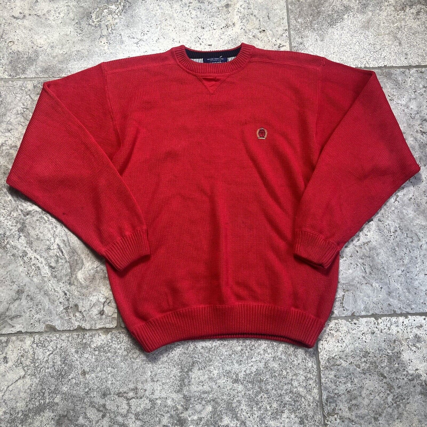 Tommy Hilfiger Knitted Jumper, Red, Mens, Large