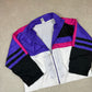 Puma Windbreaker Jacket XL Black Purple 90s Logo Zip Up Boxy Fit