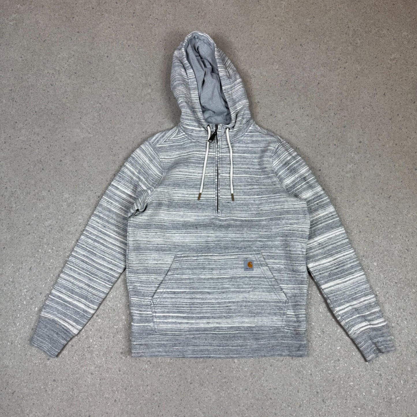 Carhartt Hoodie Small Grey / White Colourway Half Zip Embroidered Logo