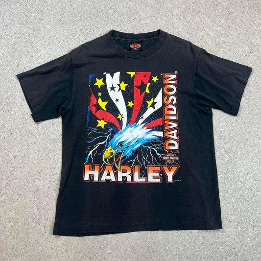 Vintage Harley Davidson Stars & Stripes Eagle T Shirt Large