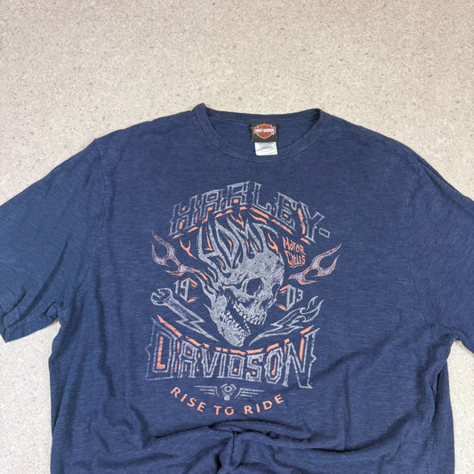 Harley Davidson T Shirt XL Navy Savannah GA Rise To Ride