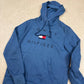 Tommy Hilfiger Hoodie Small Blue Embroidered Logo