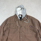 Dickies Shacket Large Brown Work Zip Hoodie Jacket Full Zip Lined Heavy Canvas