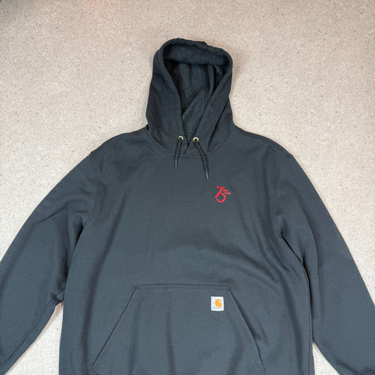 Carhartt Hoodie XL Black Colourway Embroidered Logo Heavyweight Hooded