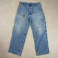 Carhartt Carpenter Jeans 36x30 Light Wash Denim Blue