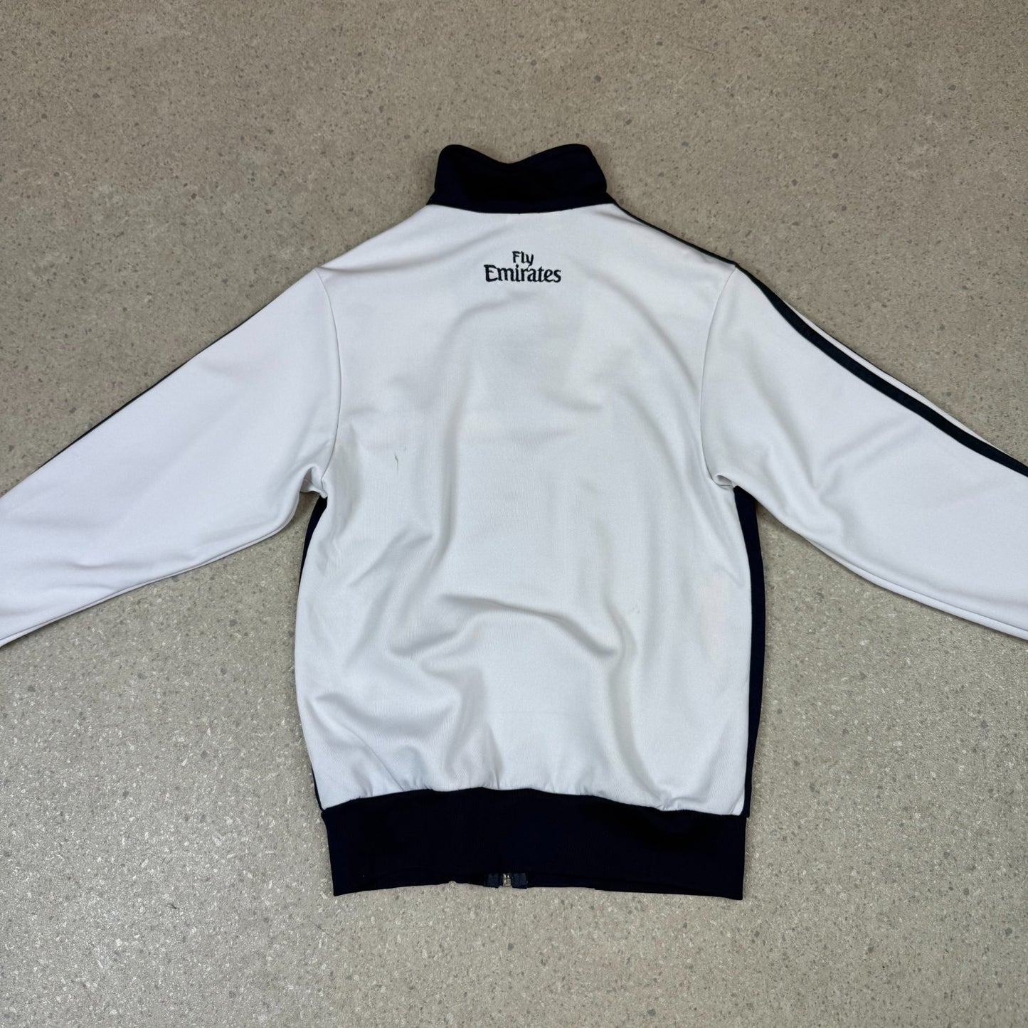 Real Madrid Track Top  Embroidered Logos All Over White / Navy Colourway Y2K