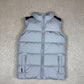Nike Puffer Gillet Small Silver Black Y2K Embroidered Swoosh Zip Up