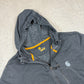 Carhartt Full Zip Hoodie Large Charcoal Grey