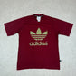 Adidas Burgundy T Shirt Large 90s Short Sleeve