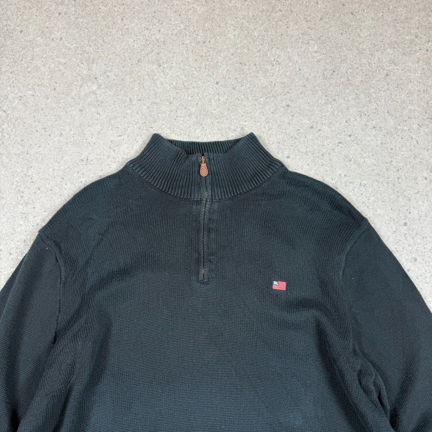 Ralph Lauren Polo Jeans 1/4 Zip Large Black Colourway Embroidered Logo