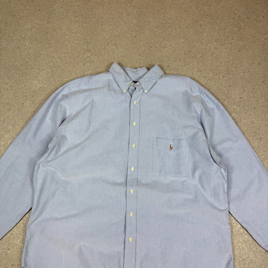 Ralph Lauren Shirt 2XLT Blue Colourway Embroidered Logo Brown Horse Oversized