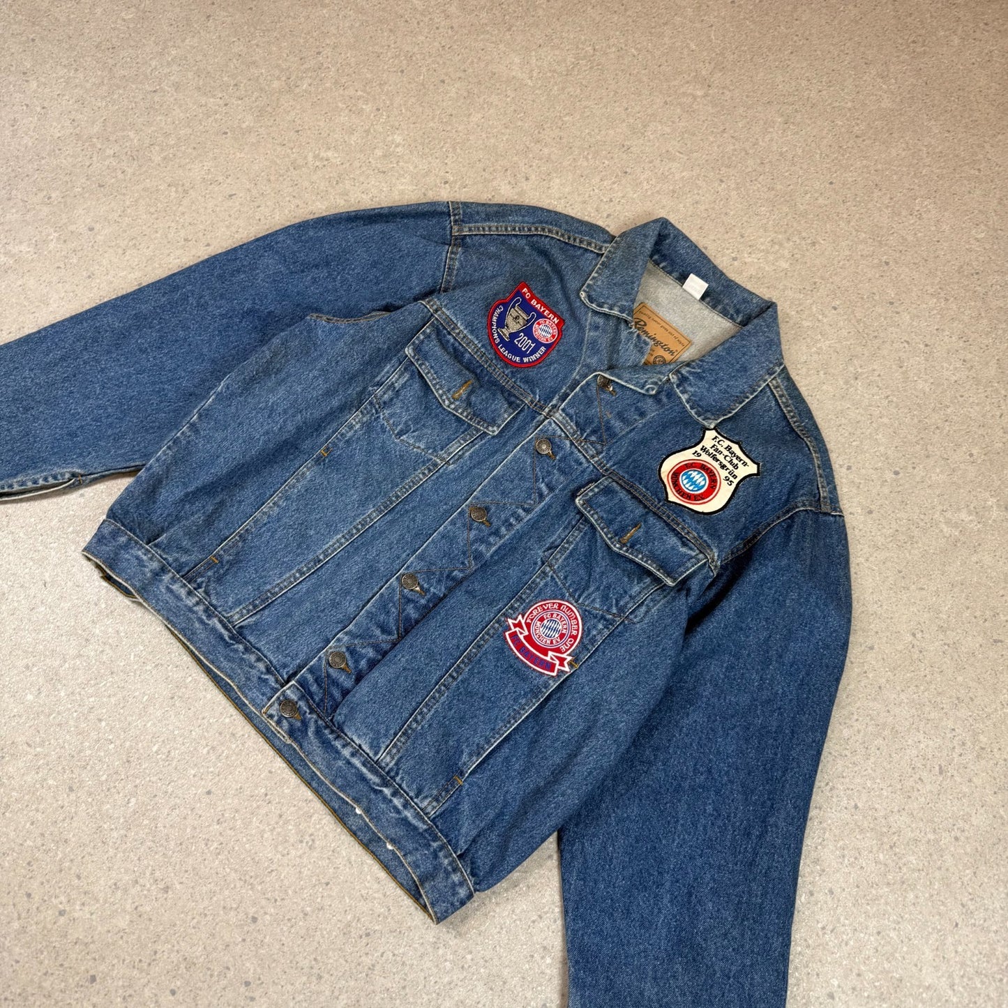 Bayern Jacket Large Blue Munich 2001 Champions League Winner Denim