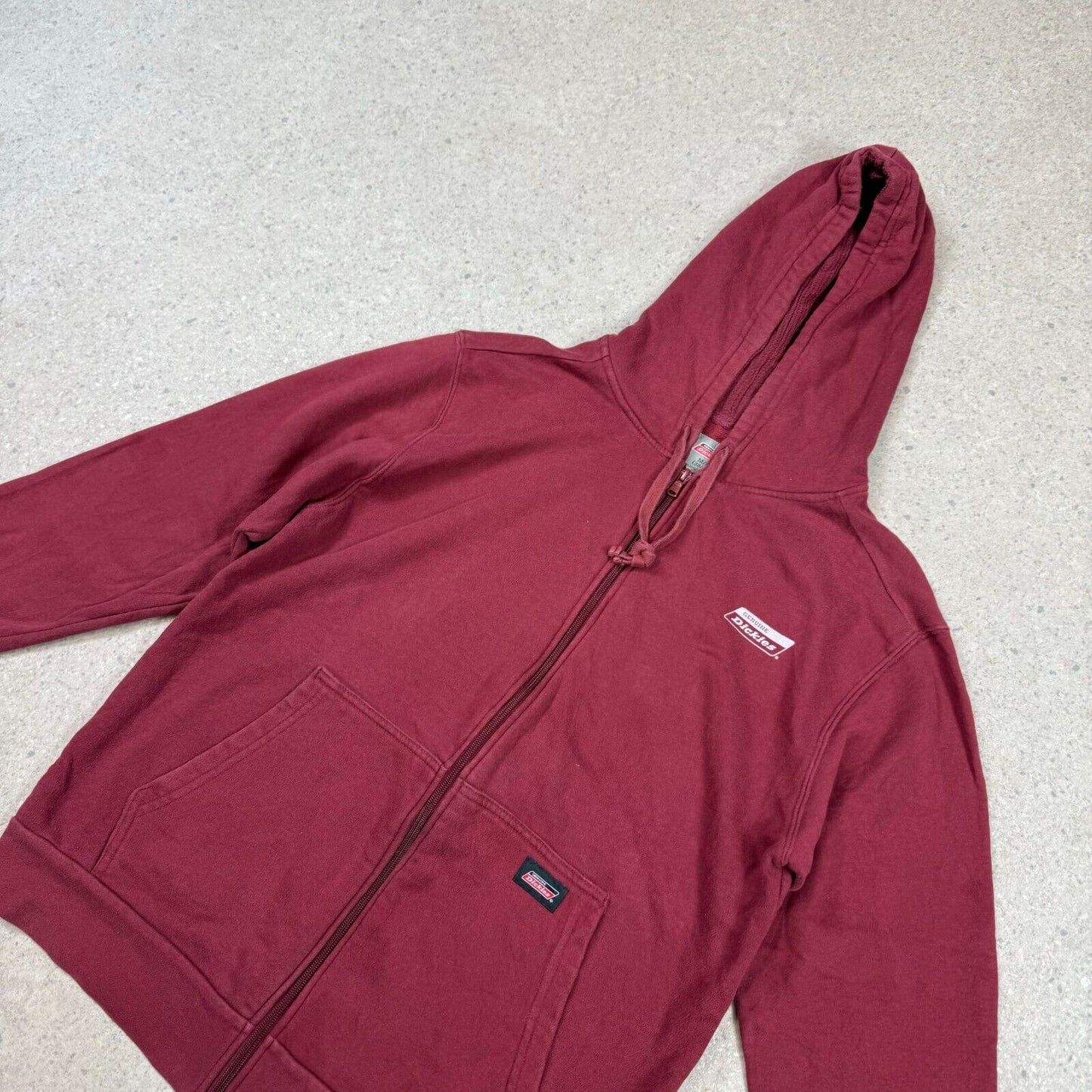 Dickies Zip Up Hoodie Medium Burgundy