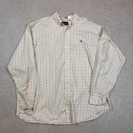 Ralph Lauren Check Shirt 2XL Classic Fit Cream