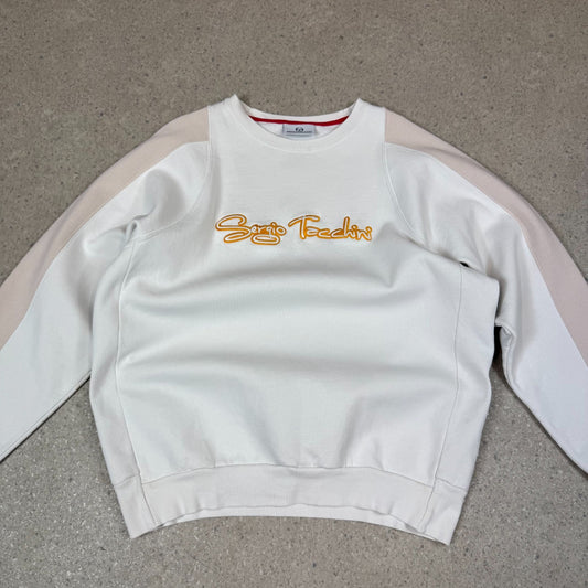 Sergio Tacchini Sweatshirt Large Cream Colourway Y2K Heavyweight