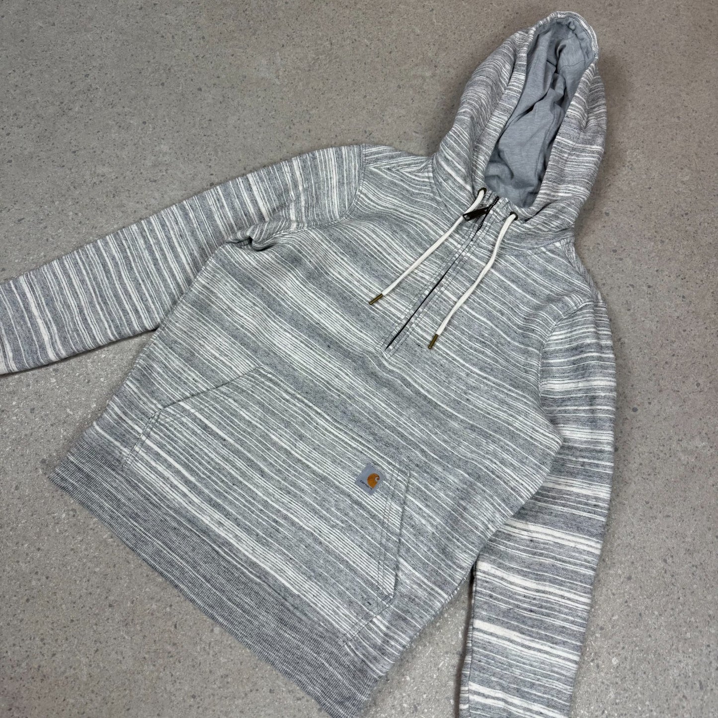 Carhartt Hoodie Small Grey / White Colourway Half Zip Embroidered Logo