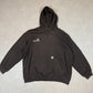 Carhartt Hoodie 2XL Brown Embroidered Heavyweight Hooded