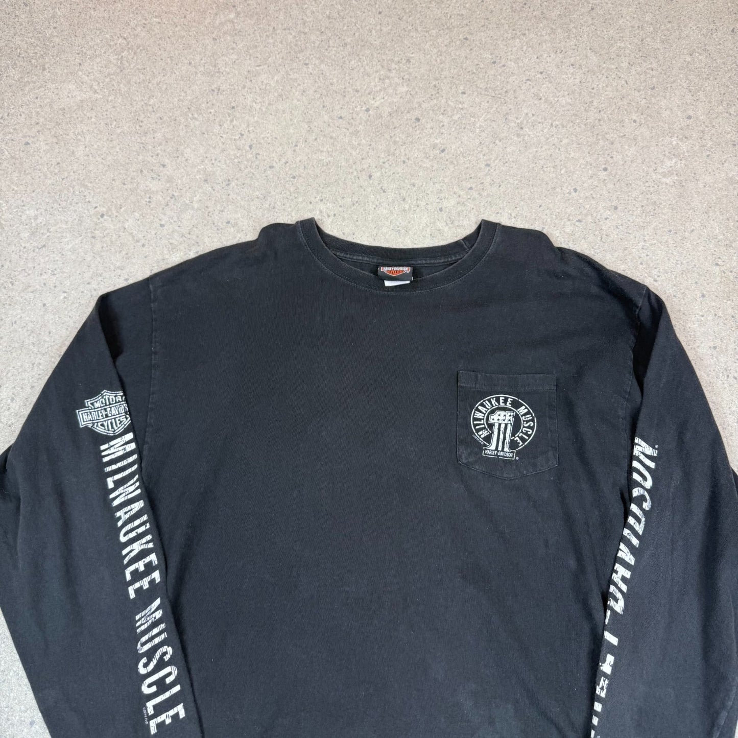 Harley Davidson Long Sleeve T Shirt XL Black Mexico Y2K