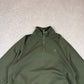 Carhartt 1/4 Zip Jumper XS Khaki Embroidered Logo Women Boxy Fit Long Sleeve