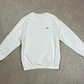 Nike White Medium Silver Tag Small Swoosh Sweatshirt Y2K