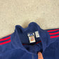 Adidas Velour Windbreaker Jacket Large Blue 90s Zip Up Logo