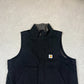 Carhartt Black Vest Large Fleece Lined Embroidered Logo