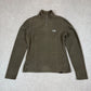 North Face Fleece 1/4 Zip Small Womens Khaki Embroidered Logo Polartec