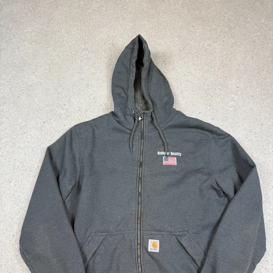 Carhartt Sherpa Lined Hoodie Medium Grey Full Zip