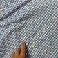 Ralph Lauren Check Shirt Medium Blue White Embroidered Logo Long Sleeve