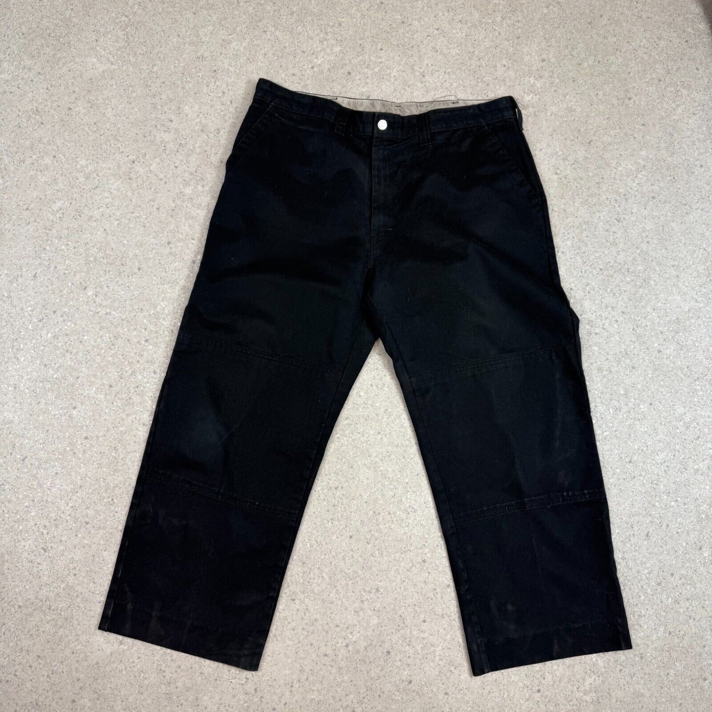 Dickies Skate Pants 38x28 Black Double Knees Wide Leg Trousers