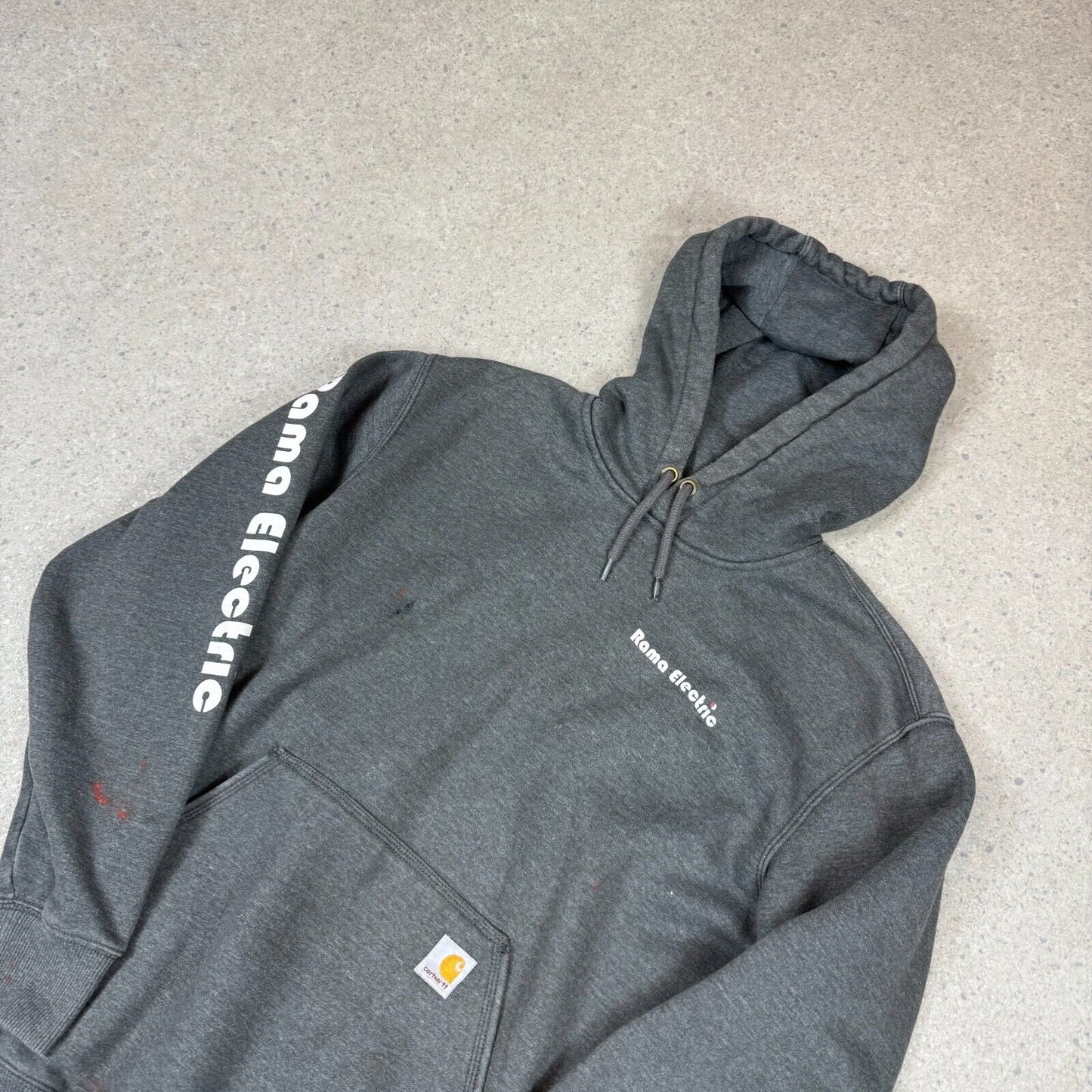 Carhartt Hoodie Medium Rain Defender Rama Electric Print Grey Heavyweight Hooded