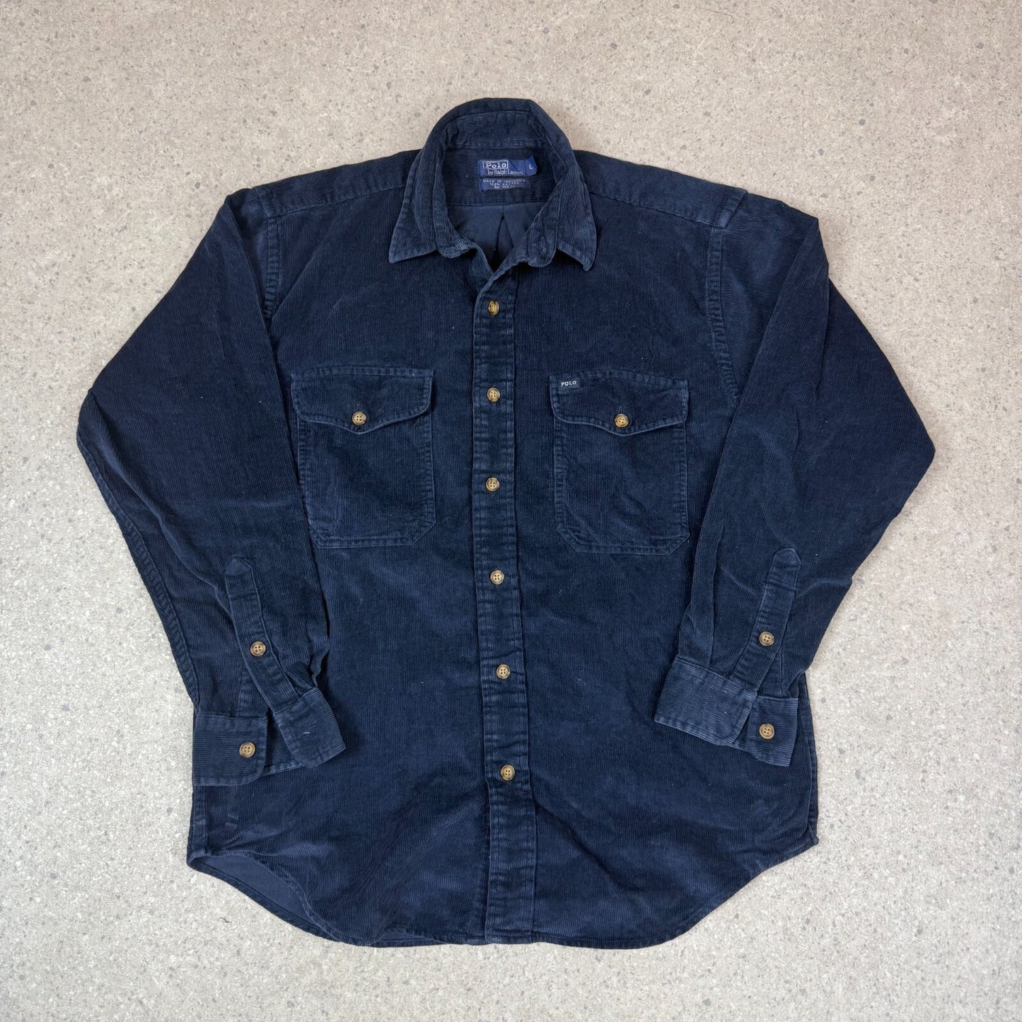 Ralph Lauren Cordery Shirt Medium Navy Colourway 90s