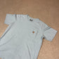 Carhartt Pocket Logo T Shirt Large Loose Fit Baby Blue Colourway Short Sleeve