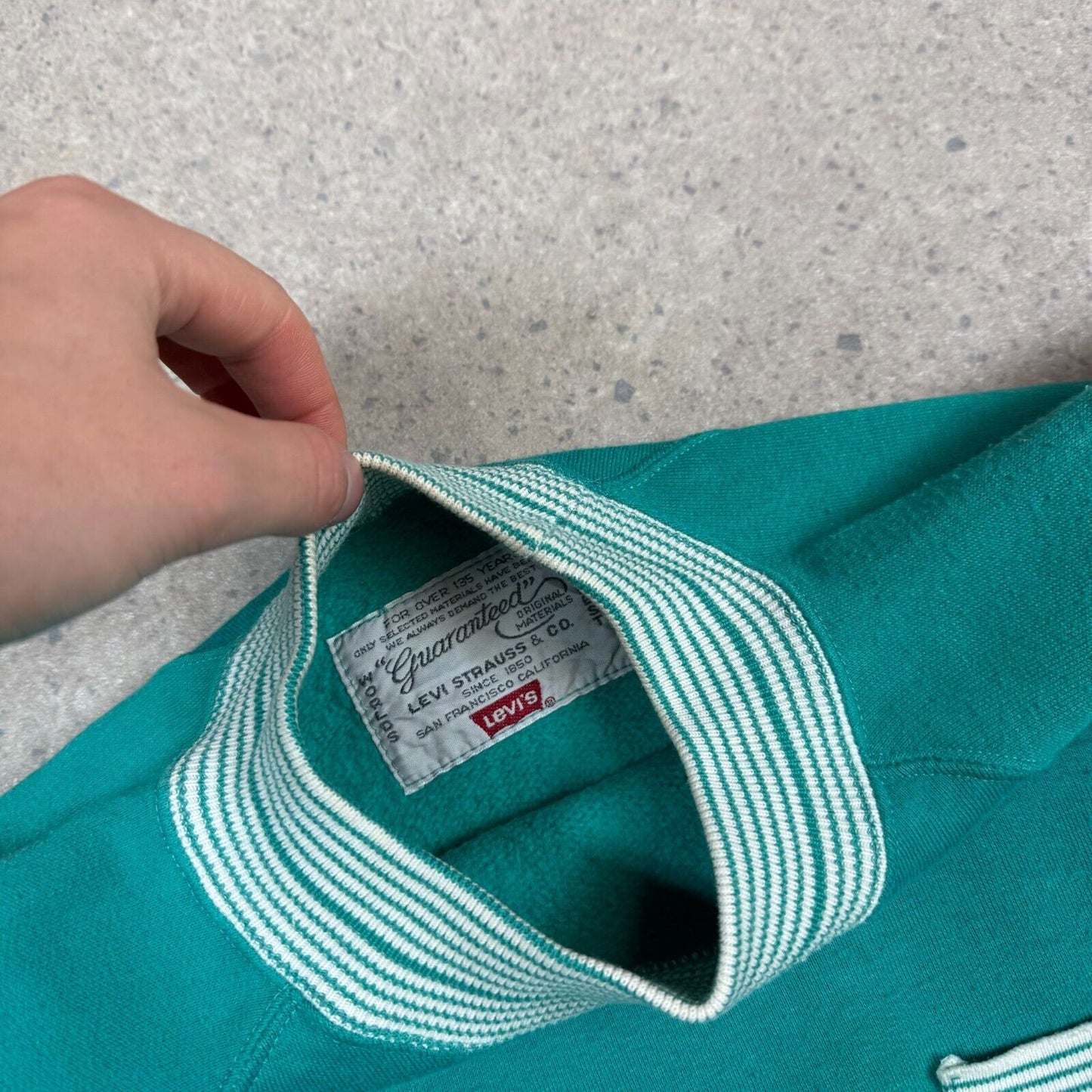 Levi’s Sweater Medium Teal Colourway 90s Levi’s Embroidered Logo Pocket