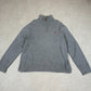 Ralph Lauren 1/4 Zip Large Grey Colourway Embroidered Logo Relaxed Fit