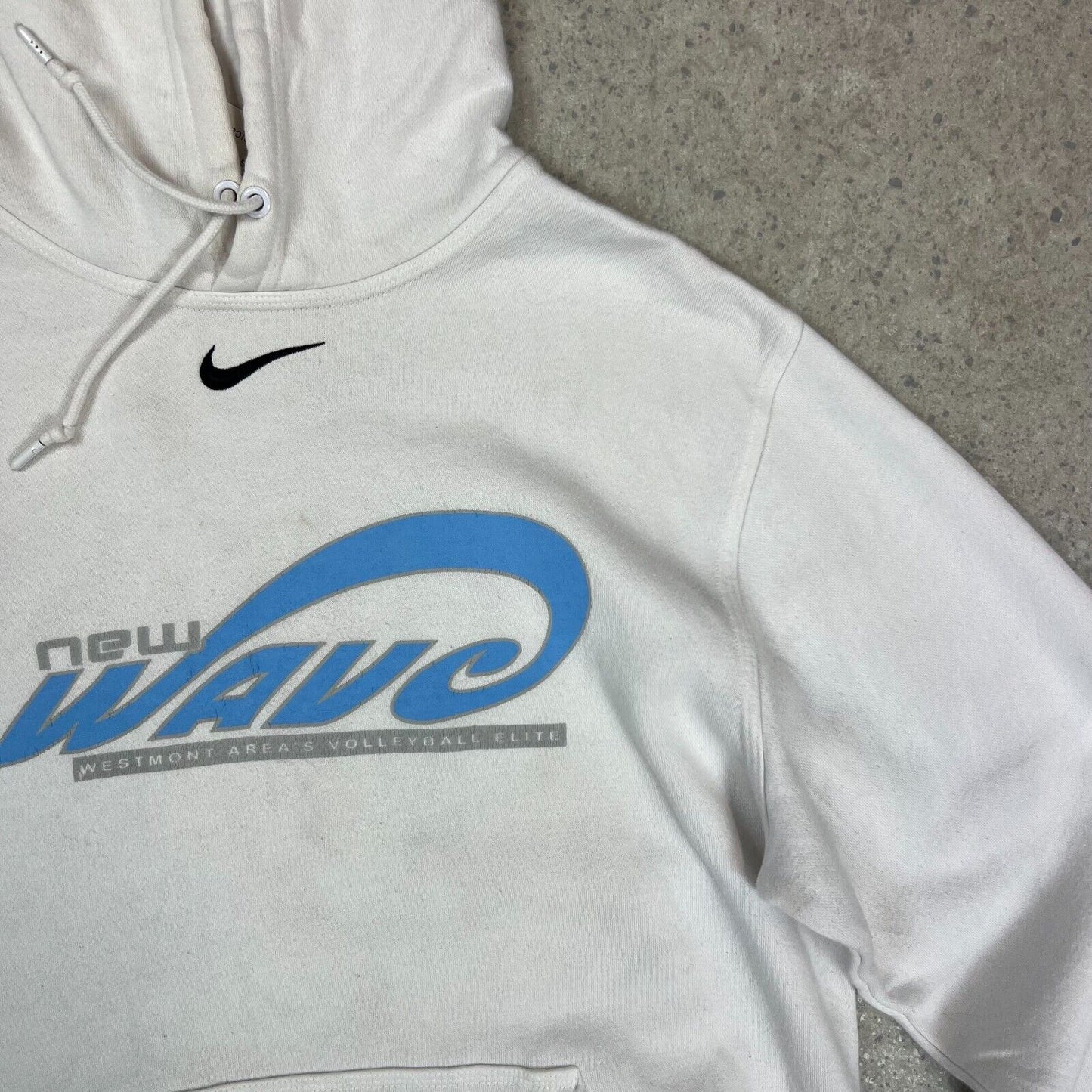 Nike Westmont Volleyball Swoosh Hoodie Small White Hooded New Wave