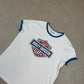 Harley Davidson Ringer T Shirt XL White Blue Motor Cycles