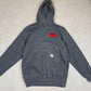 Carhartt Rain Defender Hoodie Medium Grey NASCAR Racing Logo Hooded Pocket