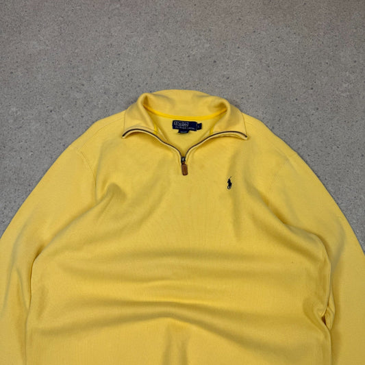 Ralph Lauren 1/4 Zip Large Yellow Colourway Embroidered Logo Cotton